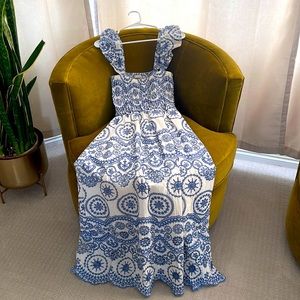 Blue & white lace, eyelet dress.